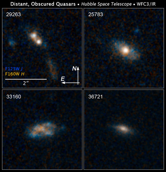 Compass and Scale Image for Distant, Obscured Quasars - NASA